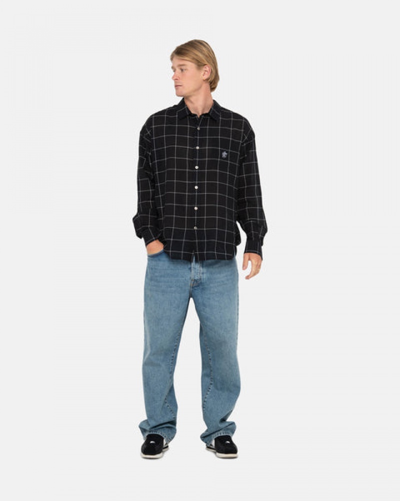 Stussy Light Weight Klassieke Shirt Overhemd Dames Zwart Nederland | NPH-8440