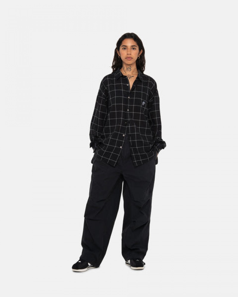 Stussy Light Weight Klassieke Shirt Overhemd Dames Zwart Nederland | NPH-8440