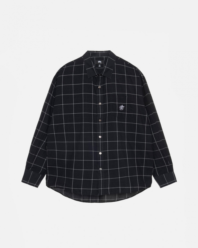 Stussy Light Weight Klassieke Shirt Overhemd Dames Zwart Nederland | NPH-8440