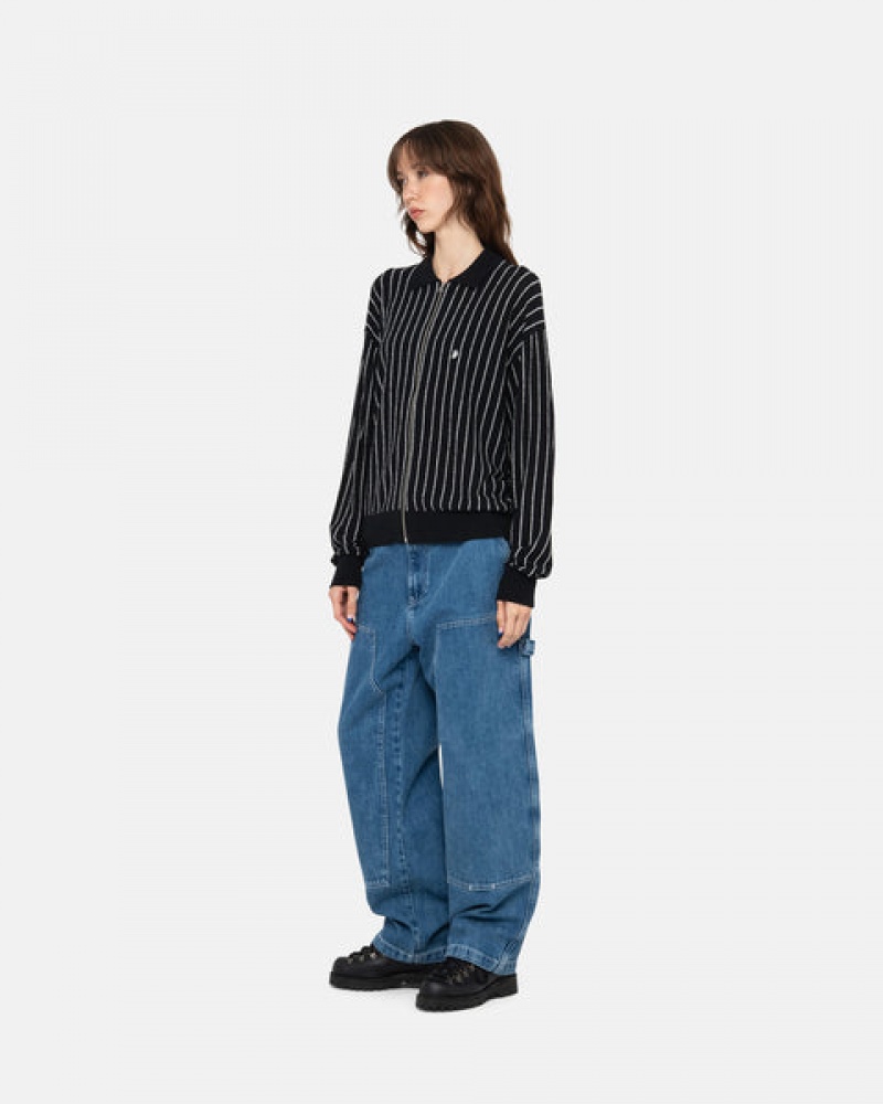 Stussy Light Weight Ls Zip Polo Overhemd Heren Zwart Nederland | HEB-5901