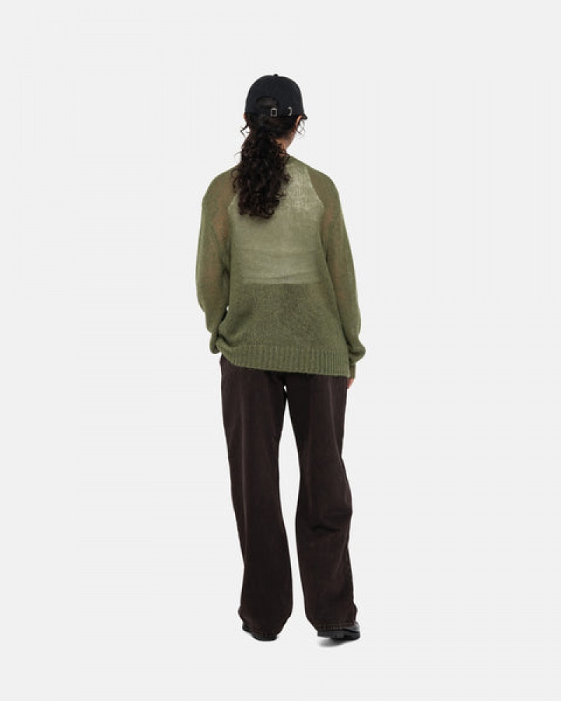 Stussy Loose Knit Trui Trui Dames Olijfgroen Nederland | JUC-5394