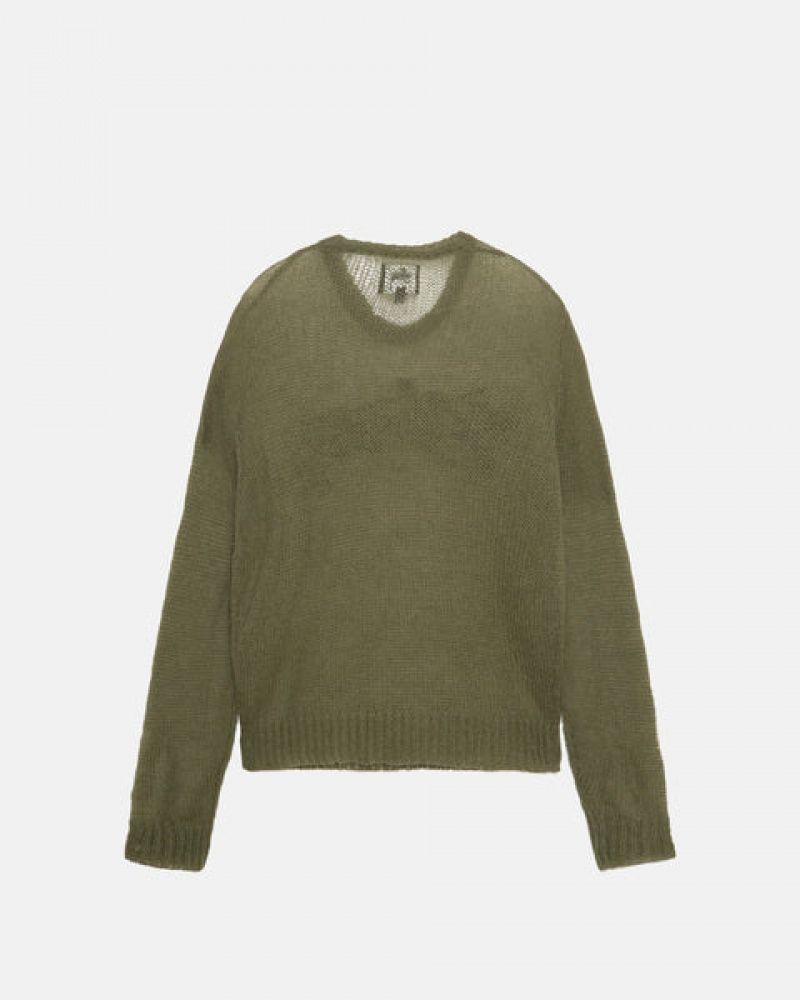Stussy Loose Knit Trui Trui Dames Olijfgroen Nederland | JUC-5394