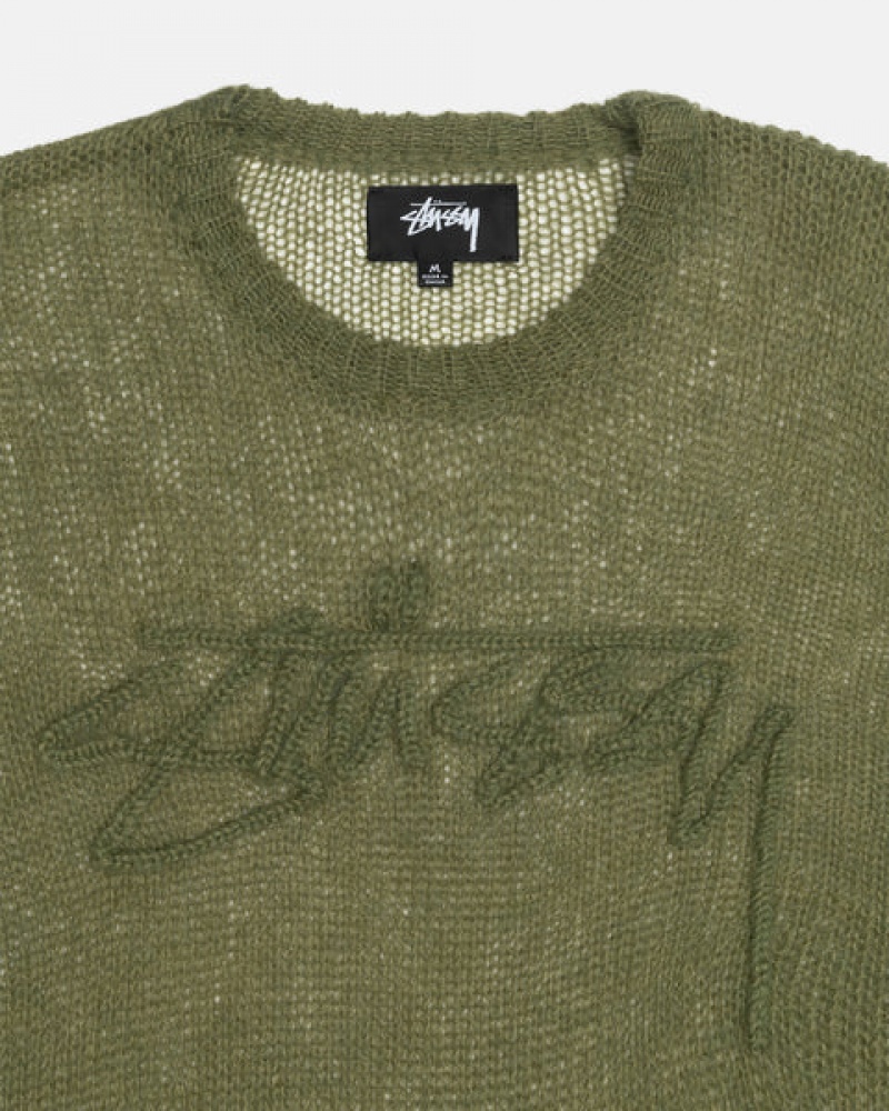 Stussy Loose Knit Trui Trui Dames Olijfgroen Nederland | JUC-5394