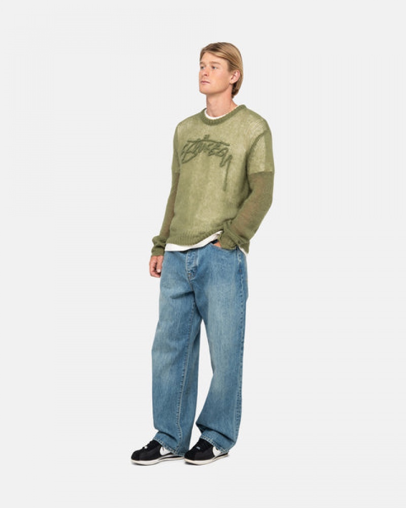 Stussy Loose Knit Trui Trui Dames Olijfgroen Nederland | JUC-5394