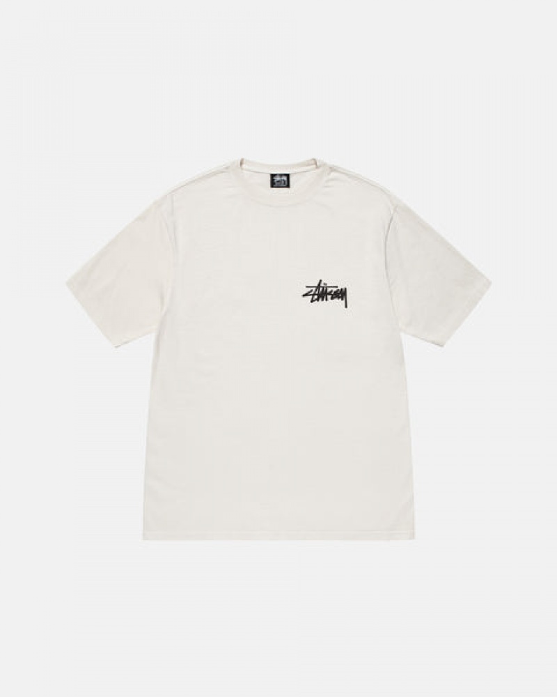 Stussy Old Phone Tee Pigment Dyed T-shirts Heren Beige Nederland | PVD-7244