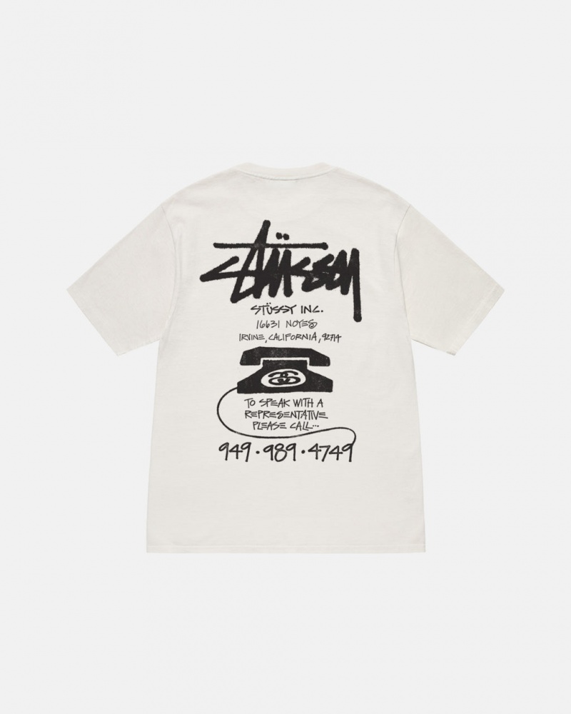 Stussy Old Phone Tee Pigment Dyed T-shirts Heren Beige Nederland | PVD-7244