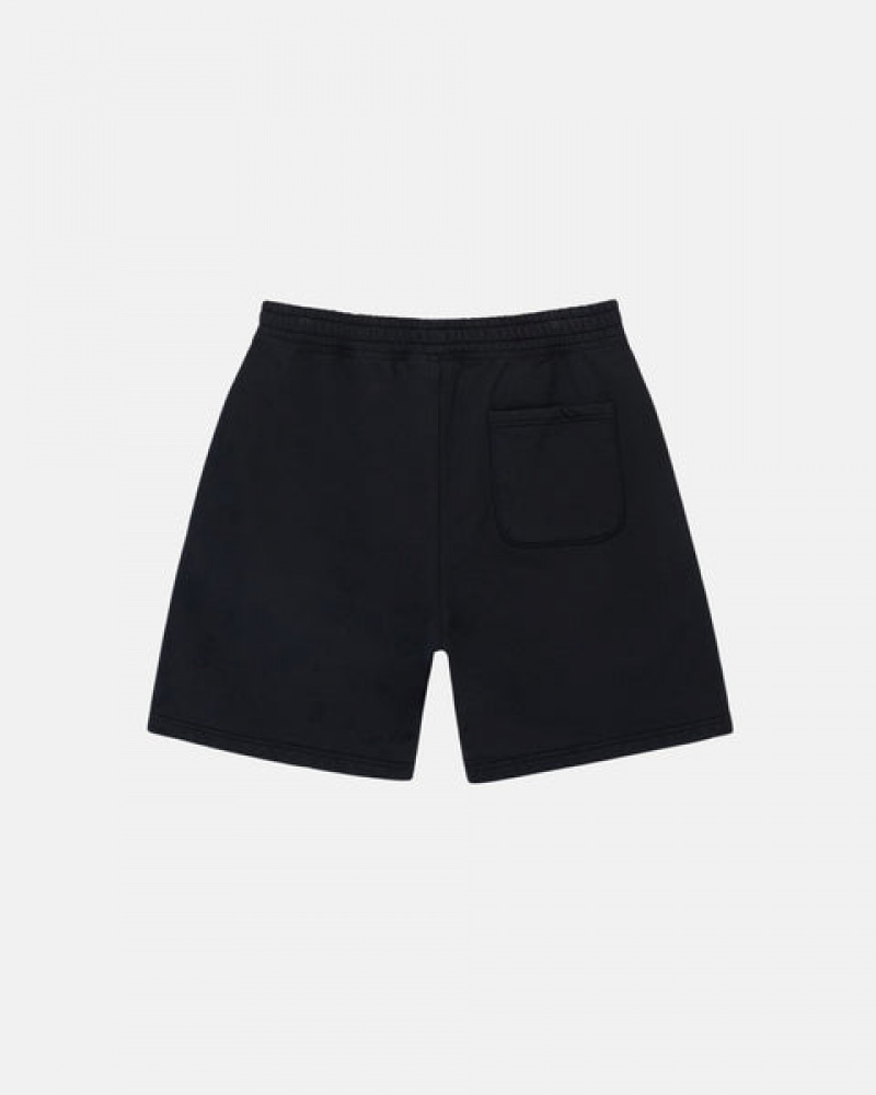 Stussy Overdyed Stock Logo Sweat Kort Sweatshort Heren Zwart Nederland | EZJ-4653