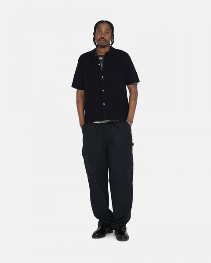 Stussy Perforated Swirl Knit Shirt Overhemd Heren Zwart Nederland | NJD-5728