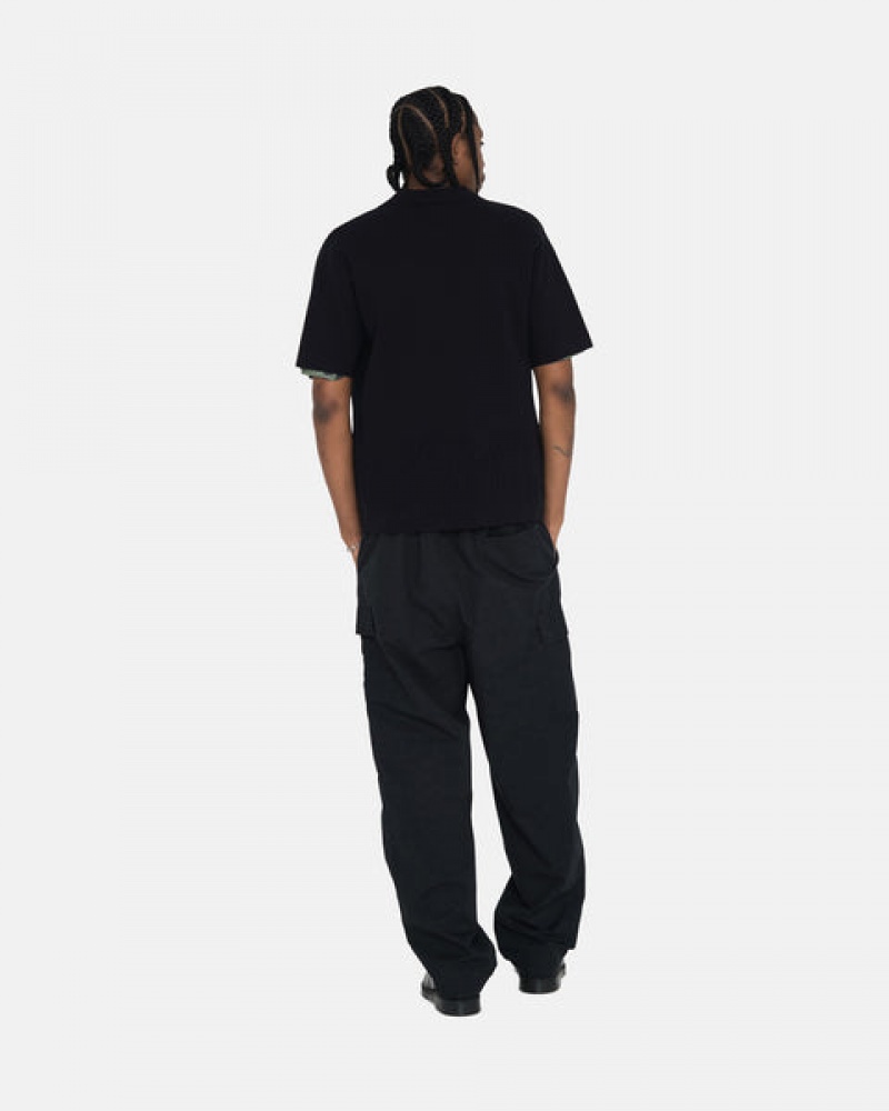 Stussy Perforated Swirl Knit Shirt Overhemd Heren Zwart Nederland | NJD-5728