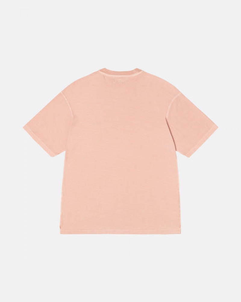 Stussy Pig. Dyed Inside Out Crew T-shirts Dames Lichtroze Nederland | LKK-3148