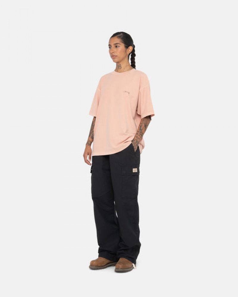 Stussy Pig. Dyed Inside Out Crew T-shirts Dames Lichtroze Nederland | LKK-3148