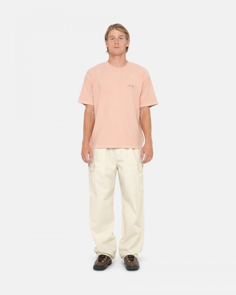 Stussy Pig. Dyed Inside Out Crew T-shirts Heren Lichtroze Nederland | HVM-5713