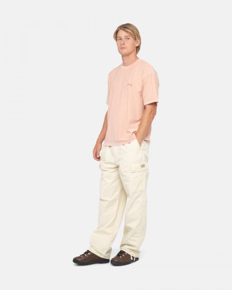 Stussy Pig. Dyed Inside Out Crew T-shirts Heren Lichtroze Nederland | HVM-5713