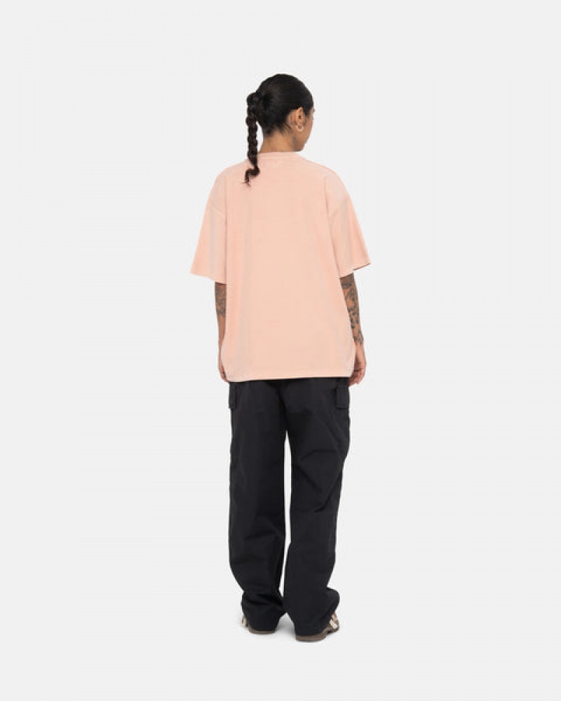 Stussy Pig. Dyed Inside Out Crew T-shirts Heren Lichtroze Nederland | HVM-5713