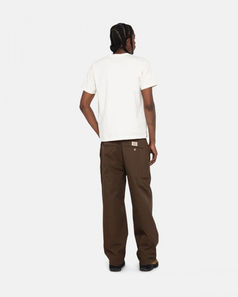 Stussy Pigment Dyed Crew T-shirts Dames Beige Nederland | PYR-6861