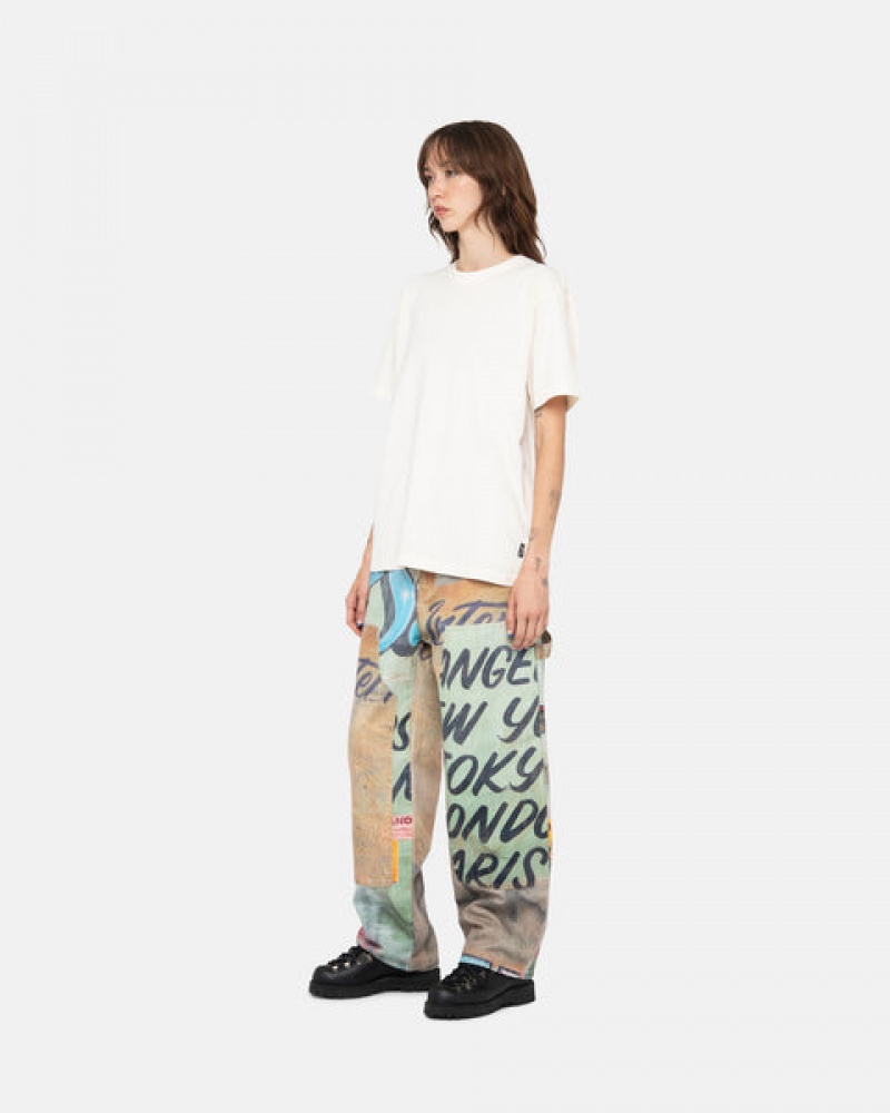 Stussy Pigment Dyed Crew T-shirts Dames Beige Nederland | PYR-6861
