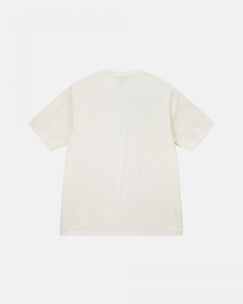 Stussy Pigment Dyed Crew T-shirts Heren Beige Nederland | ZRF-1894