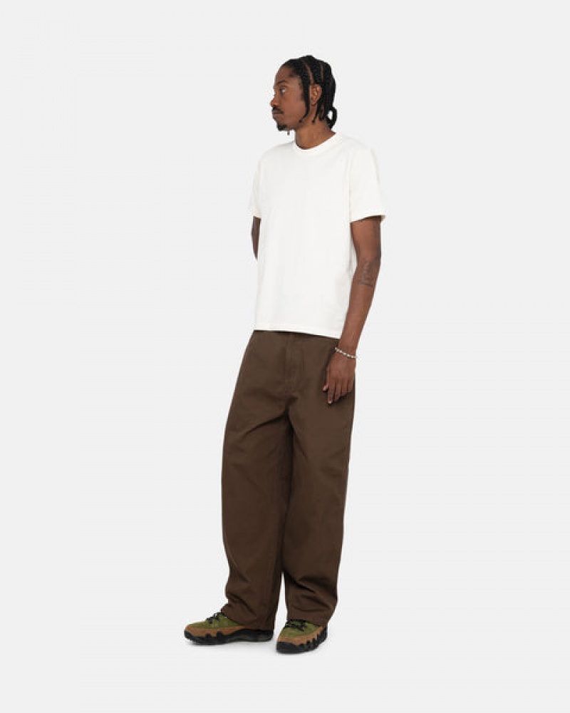 Stussy Pigment Dyed Crew T-shirts Heren Beige Nederland | ZRF-1894