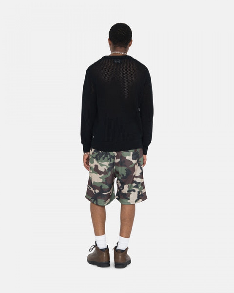Stussy Pigment Dyed Loose Gauge Knit Trui Trui Dames Zwart Nederland | EIC-3678