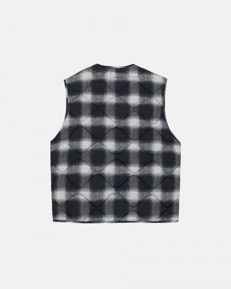 Stussy Plaid Nylon Liner Vest Dames Zwart Nederland | HJY-9797