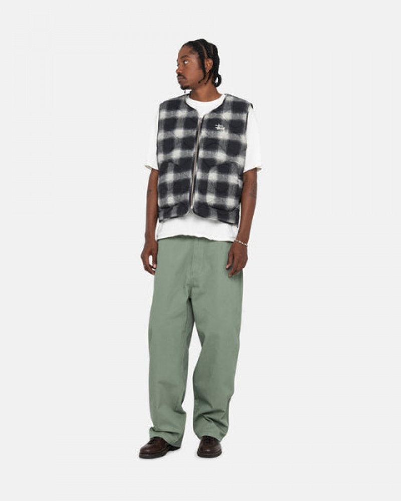 Stussy Plaid Nylon Liner Vest Dames Zwart Nederland | HJY-9797