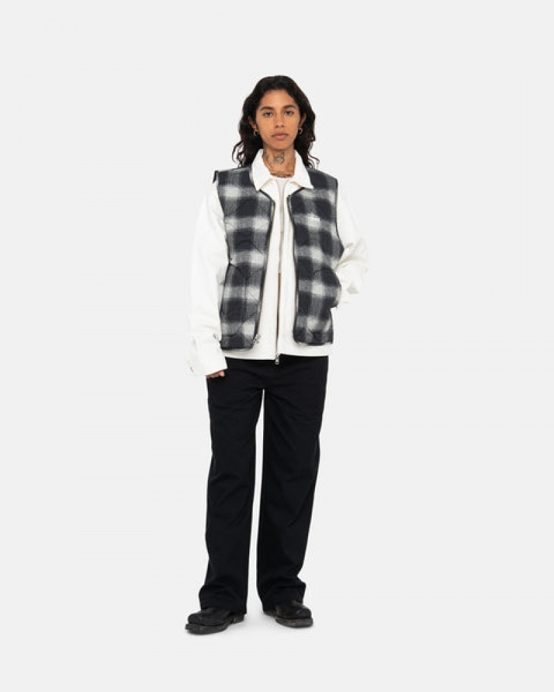 Stussy Plaid Nylon Liner Vest Heren Zwart Nederland | CID-0359
