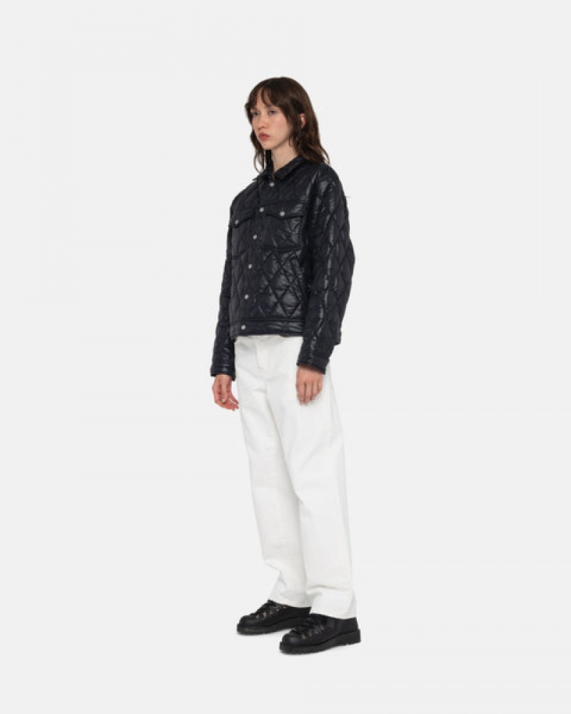 Stussy Ranch Jacket Gewatteerd Nylon Jassen Heren Zwart Nederland | EOI-0738
