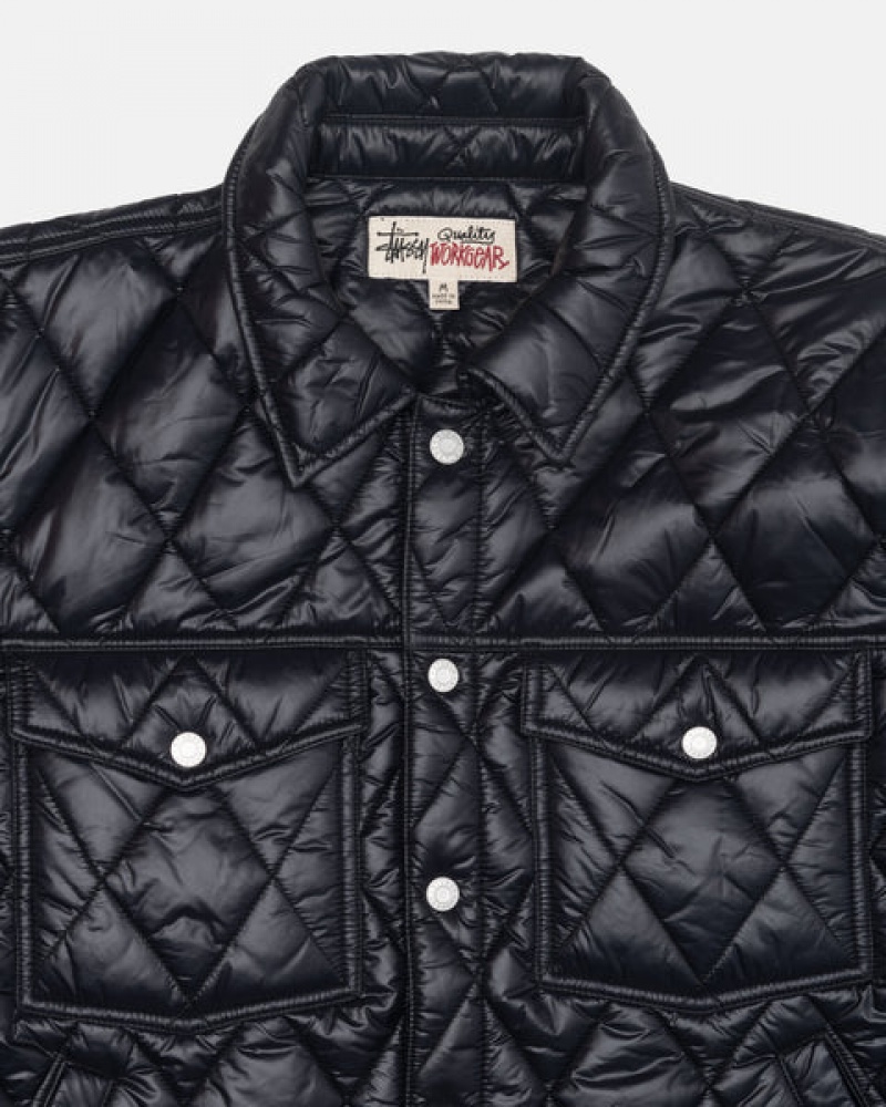 Stussy Ranch Jacket Gewatteerd Nylon Jassen Heren Zwart Nederland | EOI-0738