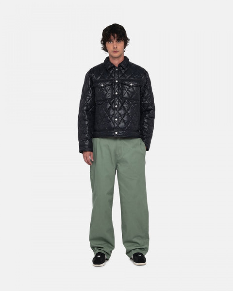 Stussy Ranch Jacket Gewatteerd Nylon Jassen Heren Zwart Nederland | EOI-0738