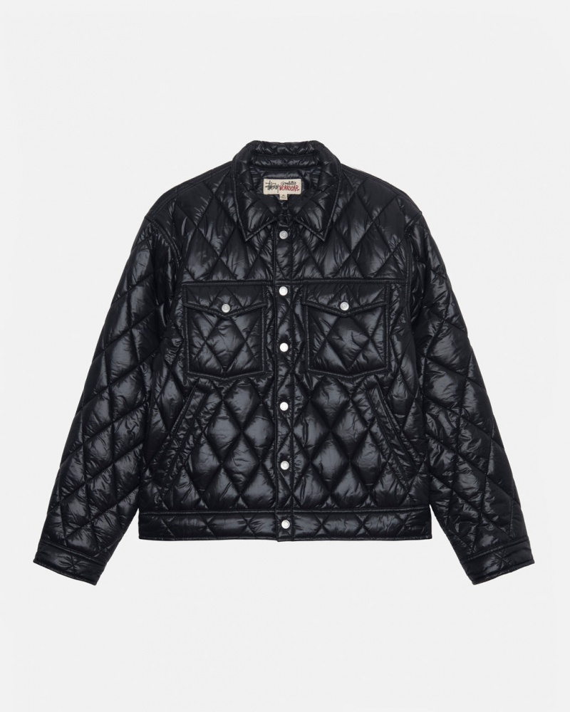 Stussy Ranch Jacket Gewatteerd Nylon Jassen Heren Zwart Nederland | EOI-0738