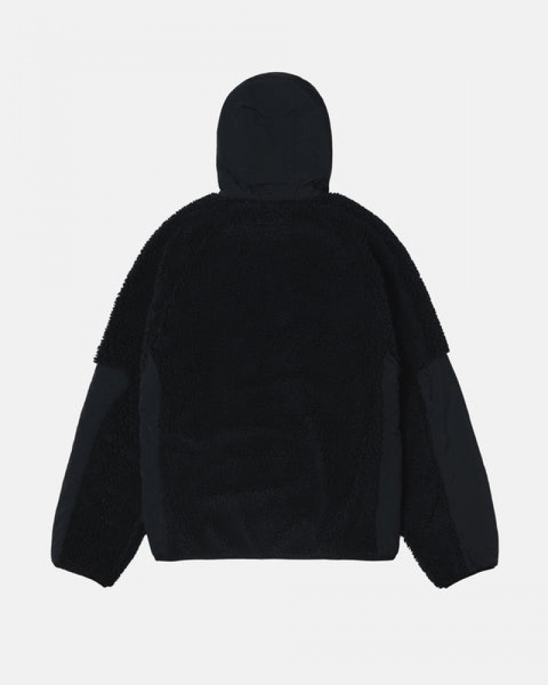 Stussy Sherpa Paneled Met Capuchon Jacket Jassen Dames Zwart Nederland | AYN-7206