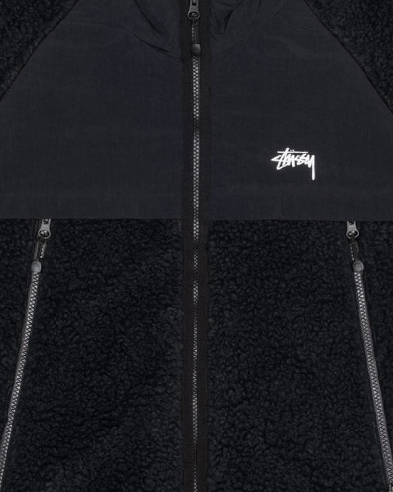Stussy Sherpa Paneled Met Capuchon Jacket Jassen Dames Zwart Nederland | AYN-7206