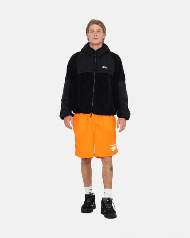 Stussy Sherpa Paneled Met Capuchon Jacket Jassen Heren Zwart Nederland | OOU-3108