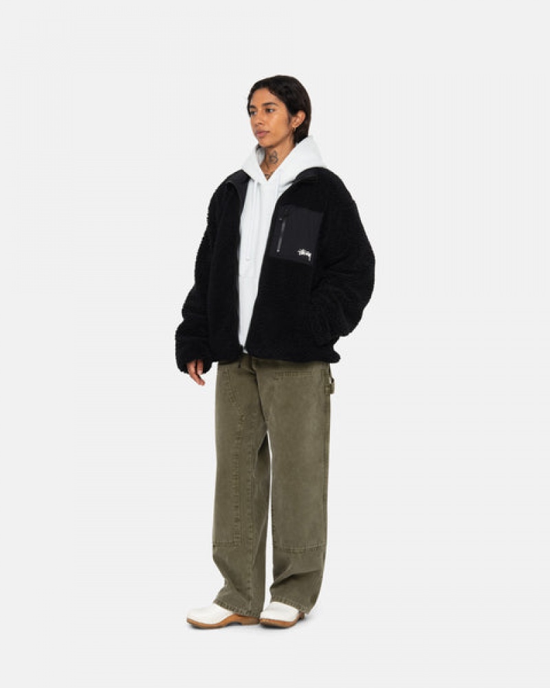 Stussy Sherpa Reversible Jacket Jassen Heren Zwart Nederland | DOF-7416