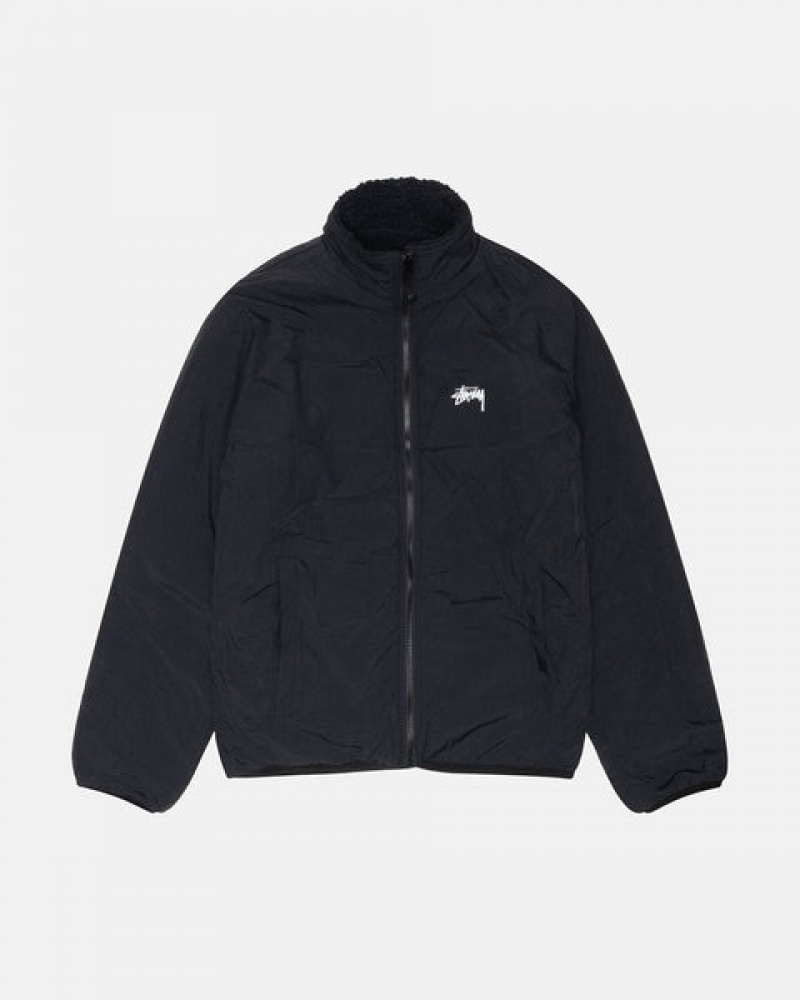 Stussy Sherpa Reversible Jacket Jassen Heren Zwart Nederland | DOF-7416