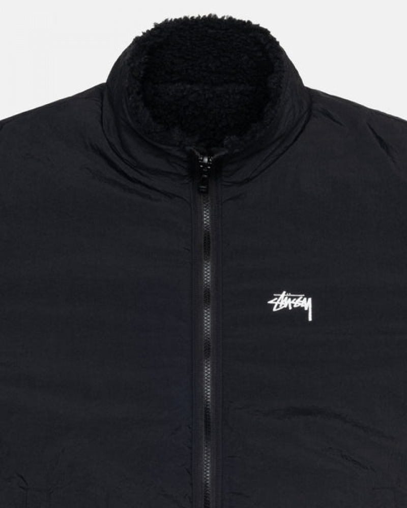 Stussy Sherpa Reversible Jacket Jassen Heren Zwart Nederland | DOF-7416