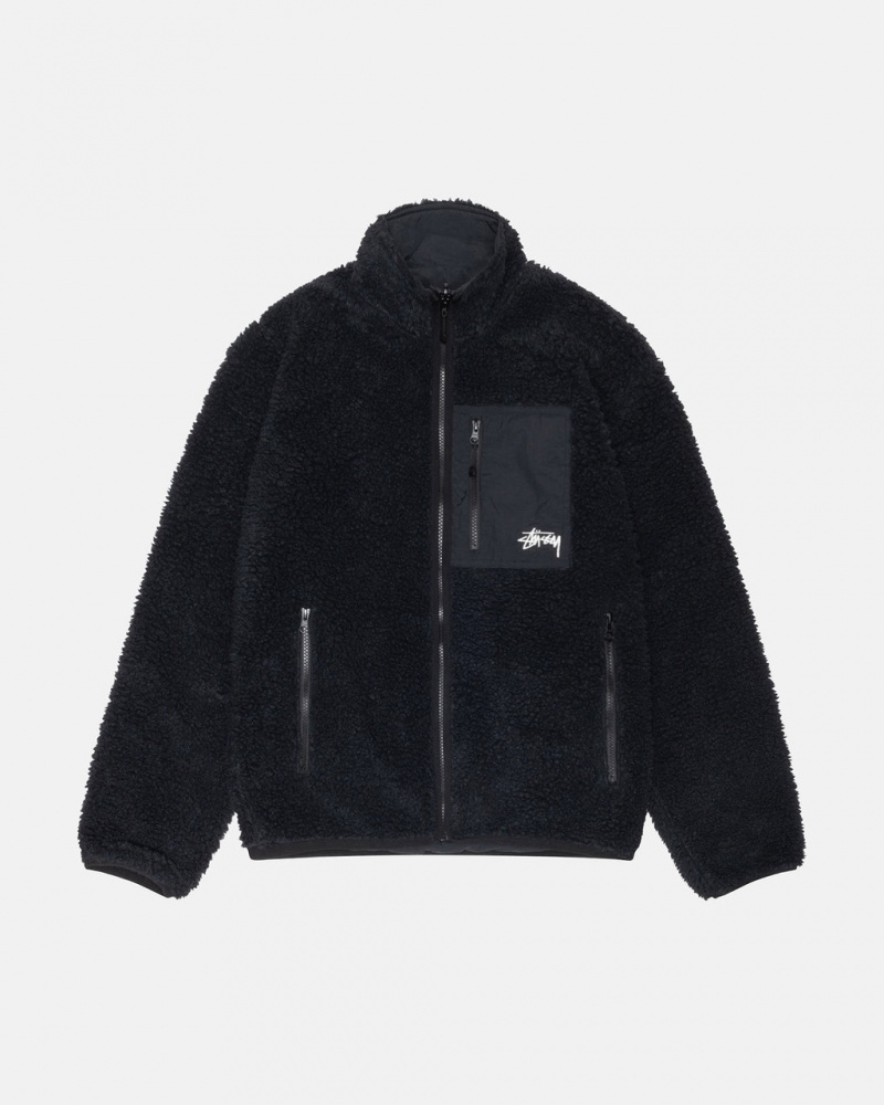 Stussy Sherpa Reversible Jacket Jassen Heren Zwart Nederland | DOF-7416