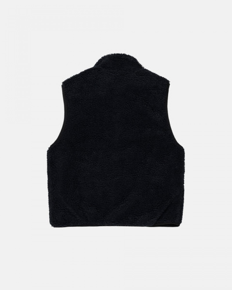 Stussy Sherpa Reversible Vest Heren Zwart Nederland | MIW-2263