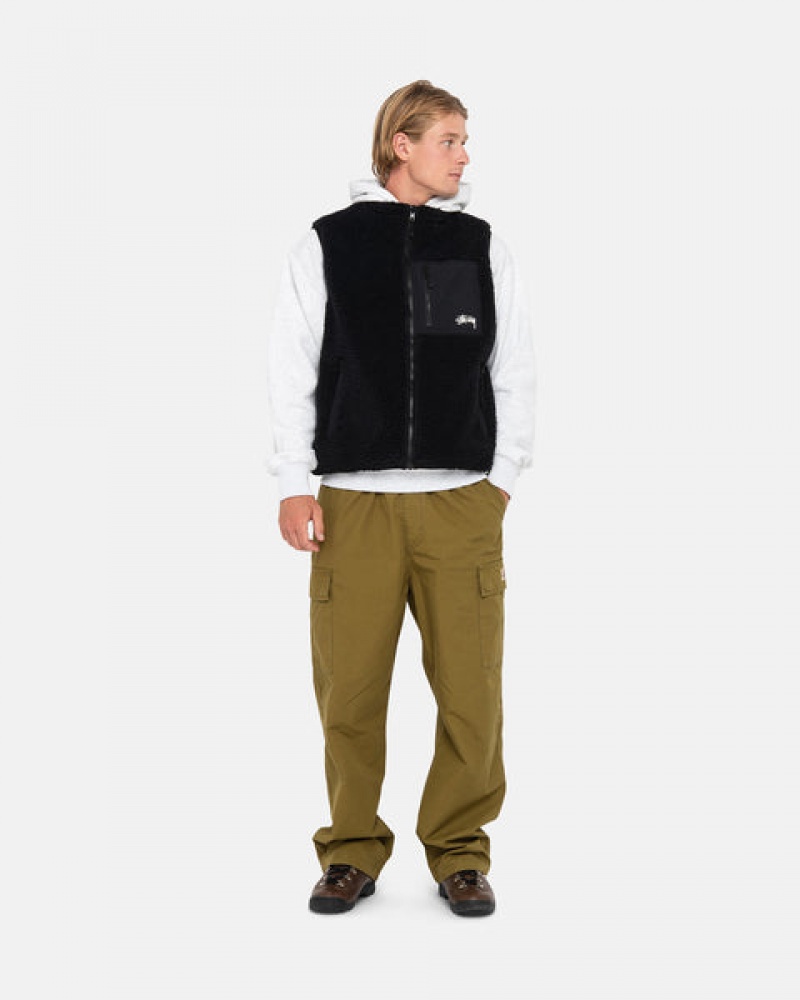 Stussy Sherpa Reversible Vest Heren Zwart Nederland | MIW-2263