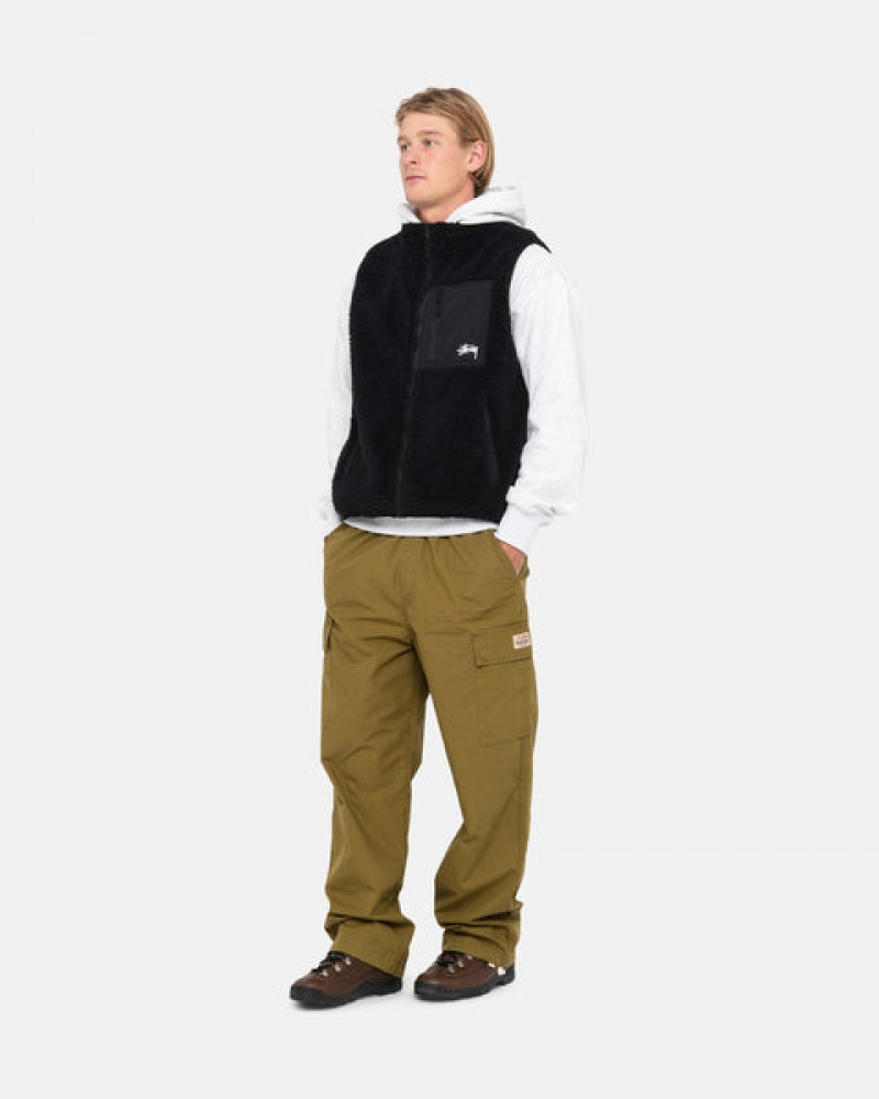 Stussy Sherpa Reversible Vest Heren Zwart Nederland | MIW-2263