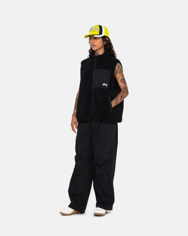 Stussy Sherpa Reversible Vest Heren Zwart Nederland | MIW-2263