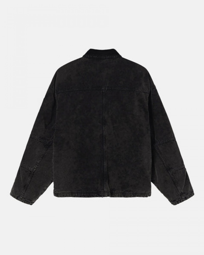 Stussy Shop Jacket Washed Canvas Jassen Dames Zwart Nederland | GSK-2065