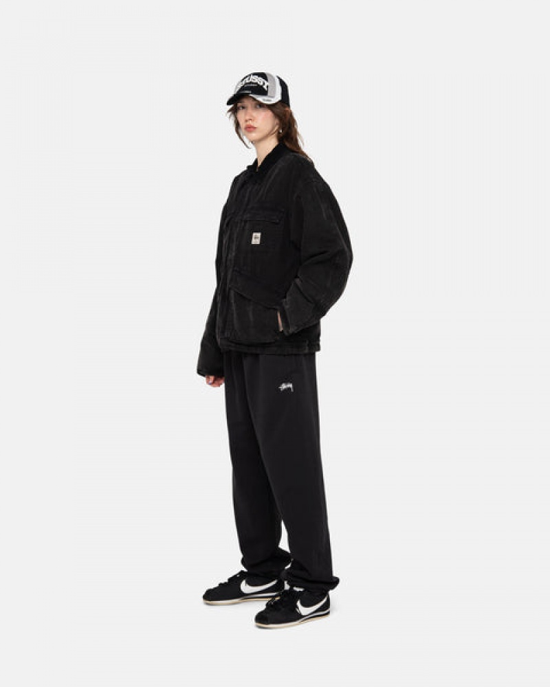 Stussy Shop Jacket Washed Canvas Jassen Heren Zwart Nederland | WTP-5044