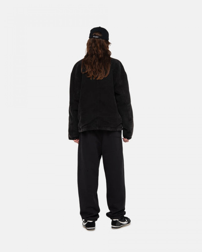 Stussy Shop Jacket Washed Canvas Jassen Heren Zwart Nederland | WTP-5044
