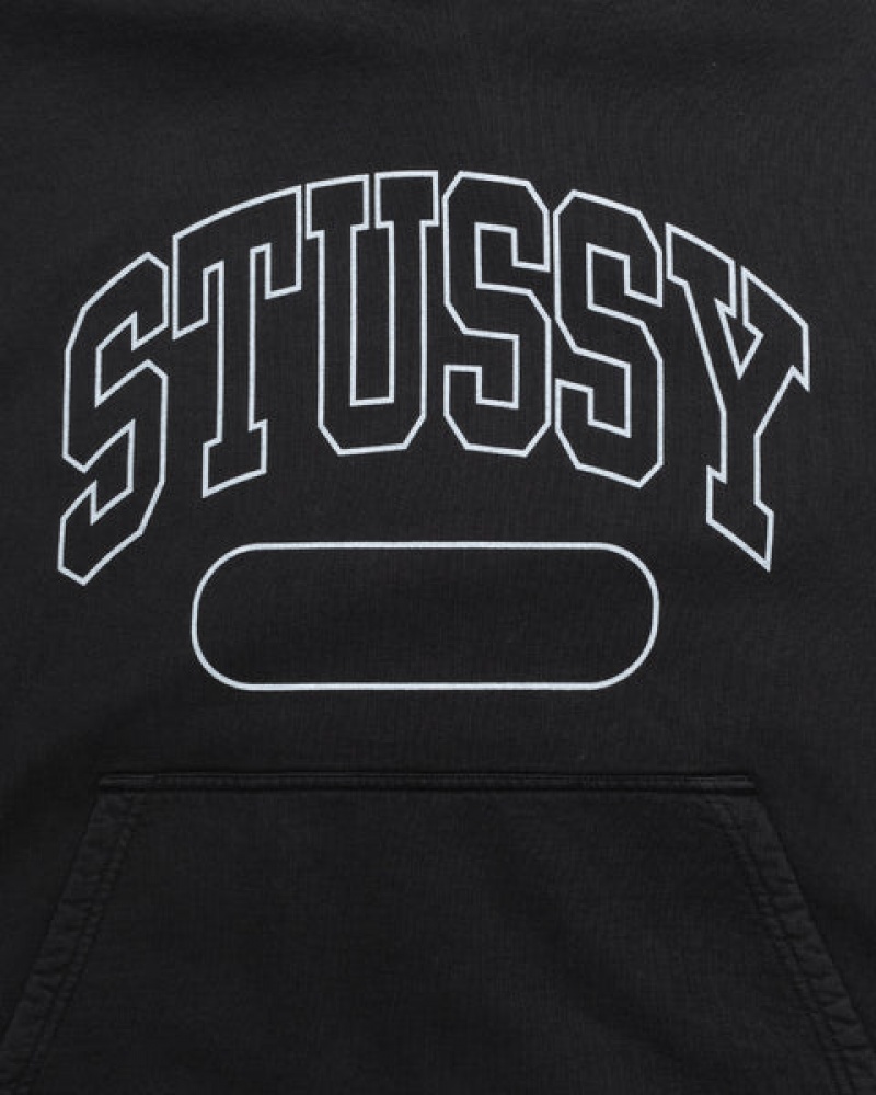Stussy Ss Boxy Cropped Hoodie Heren Zwart Nederland | DQM-5373
