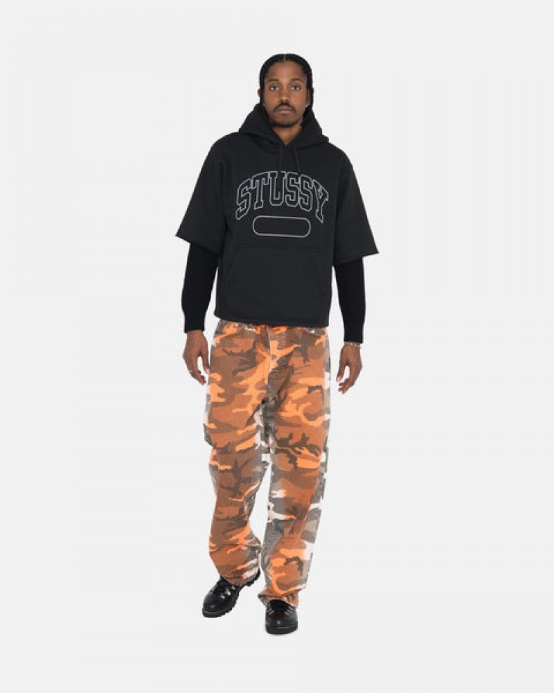 Stussy Ss Boxy Cropped Hoodie Heren Zwart Nederland | DQM-5373