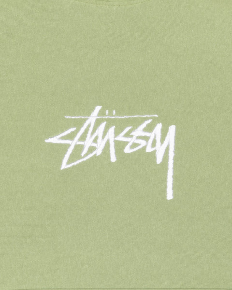 Stussy Stock Logo Applique Hood Sweatshirts Dames Groen Nederland | TMT-4768
