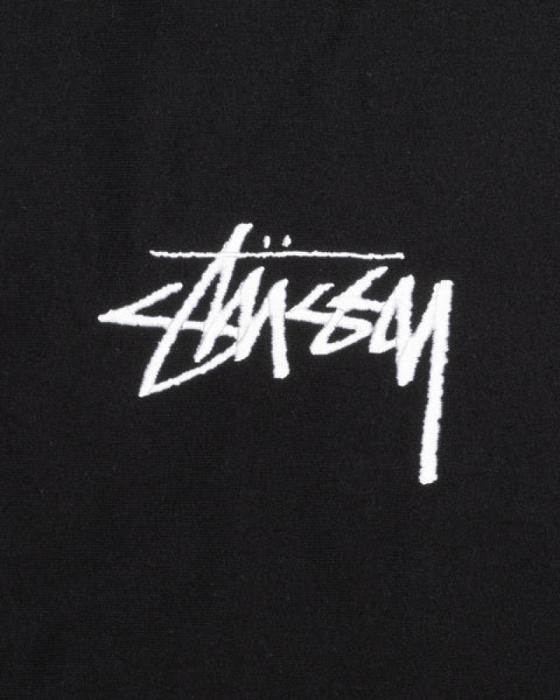 Stussy Stock Logo Applique Hoodie Heren Zwart Nederland | QYR-8071