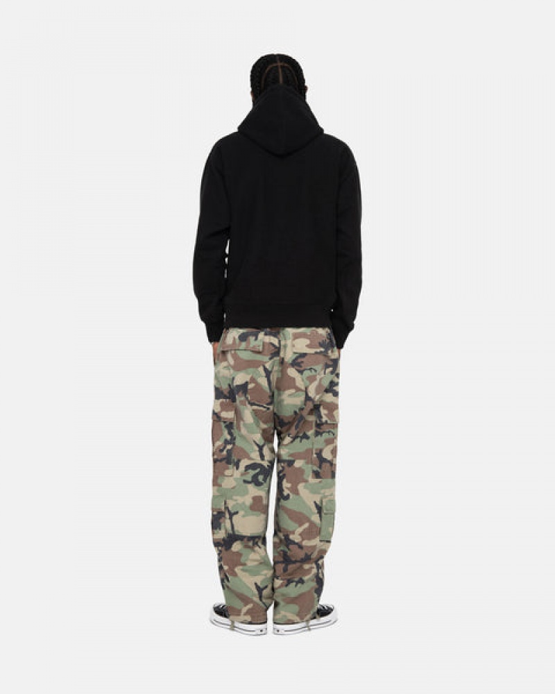 Stussy Stock Logo Applique Hoodie Heren Zwart Nederland | QYR-8071