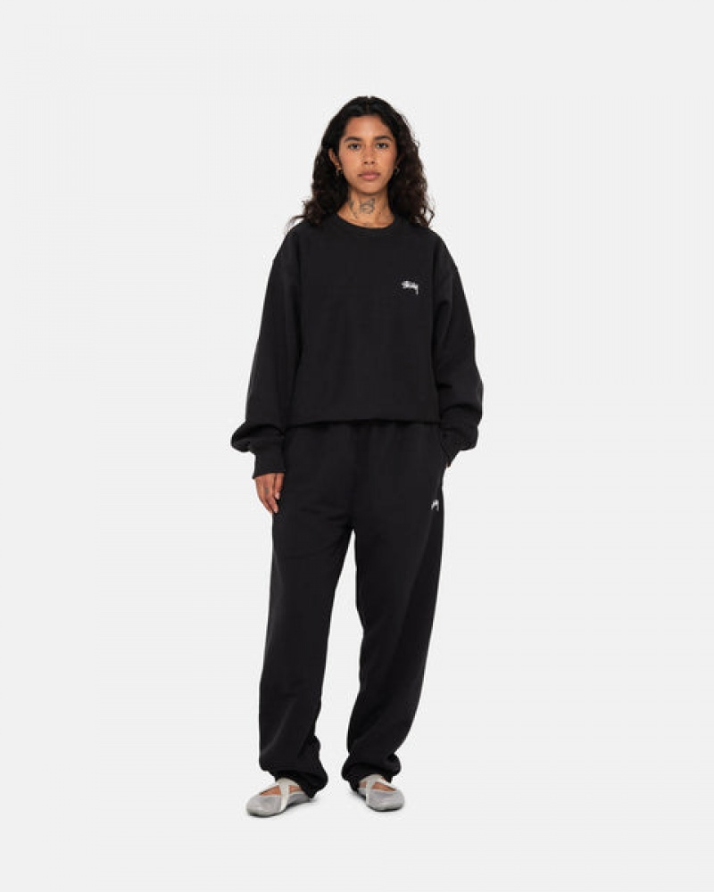 Stussy Stock Logo Crew Sweatshirts Heren Zwart Nederland | URH-2146
